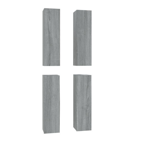 vidaXL Tv-meubelen 4 st 30,5x30x110 cm bewerkt hout grijs sonoma eiken afbeelding2 - 1