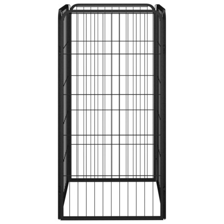 vidaXL Hondenkennel 4 panelen 50 x 100 cm gepoedercoat staal zwart afbeelding2 - 1