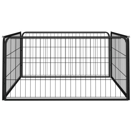 vidaXL Hondenkennel 4 panelen 100x50 cm gepoedercoat staal zwart afbeelding2 - 1