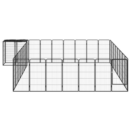 vidaXL Hondenkennel 34 panelen 50x100 cm gepoedercoat staal zwart afbeelding2 - 1