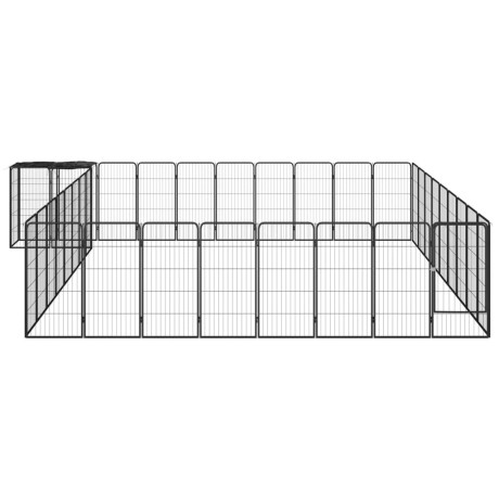 vidaXL Hondenkennel 38 panelen 50x100 cm gepoedercoat staal zwart afbeelding2 - 1