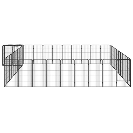 vidaXL Hondenkennel 42 panelen 50x100 cm gepoedercoat staal zwart afbeelding2 - 1