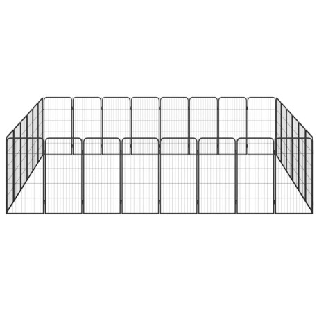 vidaXL Hondenkennel 28 panelen 50x100 cm gepoedercoat staal zwart afbeelding2 - 1