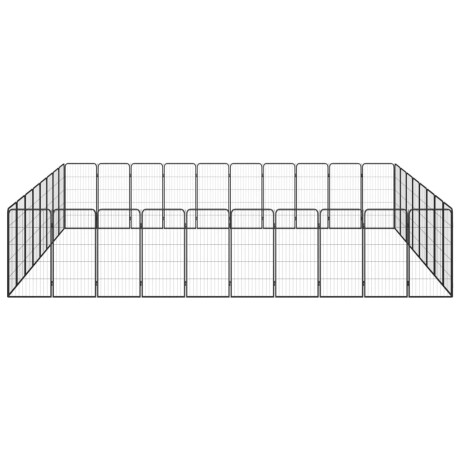 vidaXL Hondenkennel 36 panelen 50 x 100 cm gepoedercoat staal zwart afbeelding2 - 1