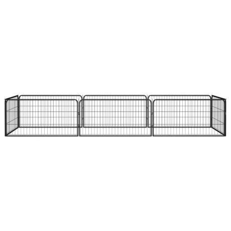 vidaXL Hondenkennel 8 panelen 100x50 cm gepoedercoat staal zwart afbeelding2 - 1