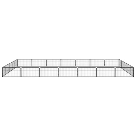 vidaXL Hondenkennel 24 panelen 100x50 cm gepoedercoat staal zwart afbeelding2 - 1