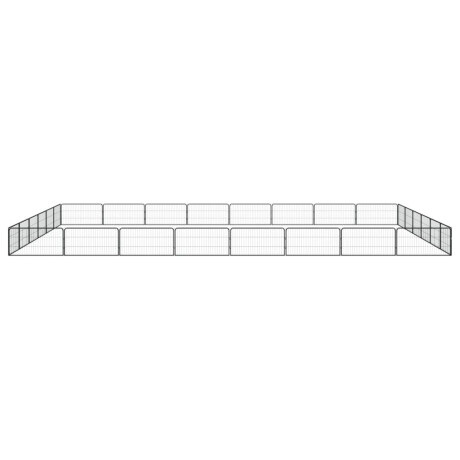 vidaXL Hondenkennel 28 panelen 100x50 cm gepoedercoat staal zwart afbeelding2 - 1