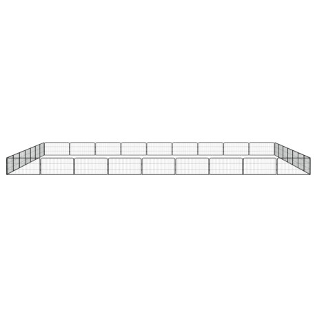 vidaXL Hondenkennel 32 panelen 100x50 cm gepoedercoat staal zwart afbeelding2 - 1
