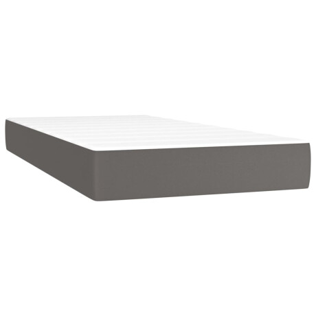 vidaXL Pocketveringmatras medium 80x200x20 cm kunstleer grijs afbeelding2 - 1