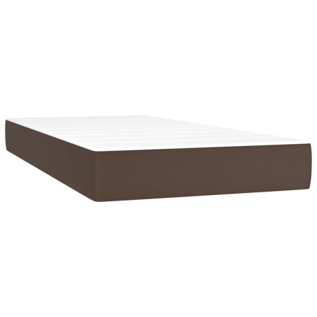 vidaXL Pocketveringmatras medium 90x200x20 cm kunstleer bruin afbeelding2 - 1
