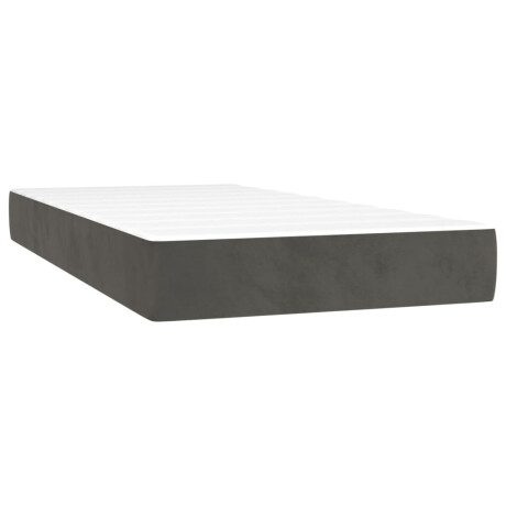 vidaXL Pocketveringmatras medium 100x200x20 cm fluweel donkergrijs afbeelding2 - 1