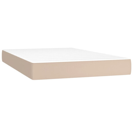 vidaXL Pocketveringmatras medium 120x200x20 cm kunstleer cappuccinokleurig afbeelding2 - 1