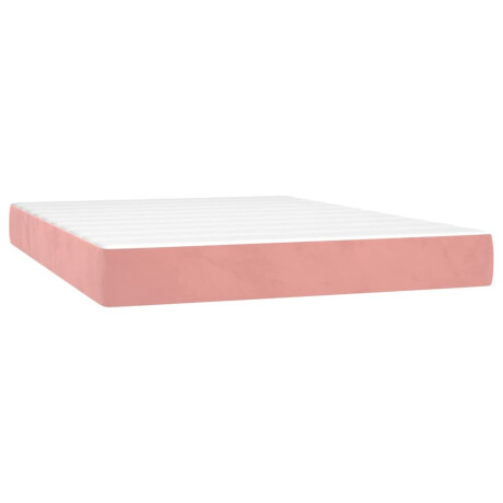 vidaXL Pocketveringmatras 140x190x20 cm fluweel roze afbeelding2 - 1