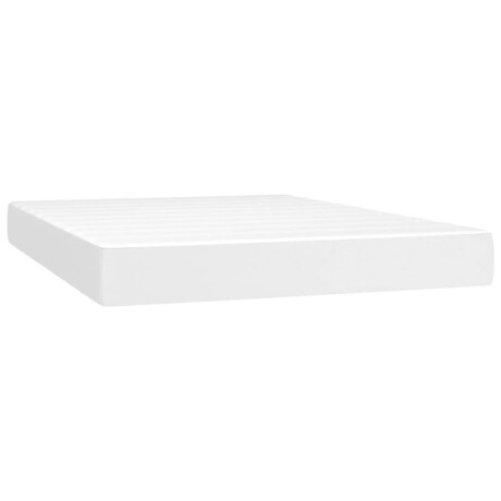 vidaXL Pocketveringmatras medium 140x200x20 cm kunstleer wit afbeelding2 - 1