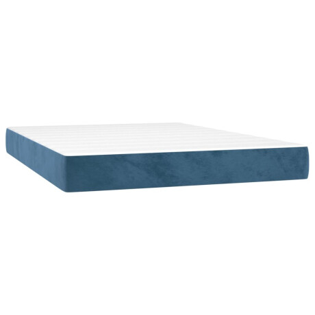 vidaXL Pocketveringmatras 140x200x20 cm fluweel donkerblauw afbeelding2 - 1