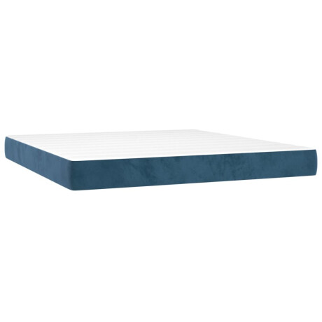vidaXL Pocketveringmatras 160x200x20 cm fluweel donkerblauw afbeelding2 - 1