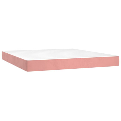 vidaXL Pocketveringmatras 160x200x20 cm fluweel roze afbeelding2 - 1