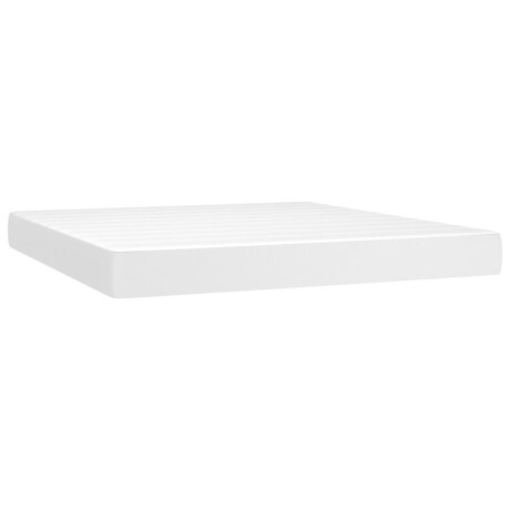 vidaXL Pocketveringmatras medium 180x200x20 cm kunstleer wit afbeelding2 - 1