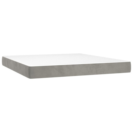 vidaXL Pocketveringmatras medium 180x200x20 cm fluweel lichtgrijs afbeelding2 - 1