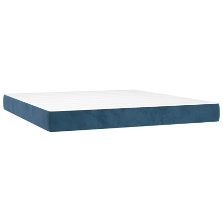 vidaXL Pocketveringmatras 180x200x20 cm fluweel donkerblauw afbeelding2 - 1