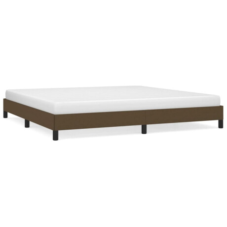 vidaXL Bedframe zonder matras stof donkerbruin 200x200 cm afbeelding2 - 1