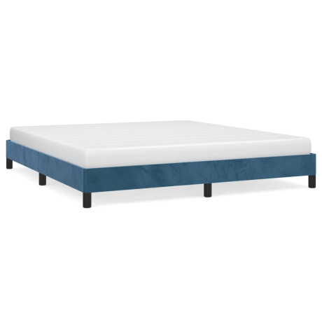 vidaXL Bedframe zonder matras 180x200 cm fluweel donkerblauw afbeelding2 - 1