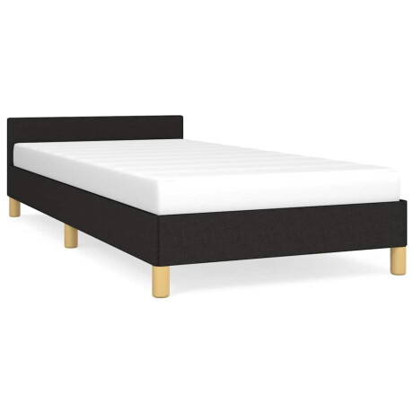 vidaXL Bedframe met hoofdeinde zonder matras 80x200 cm stof zwart afbeelding2 - 1