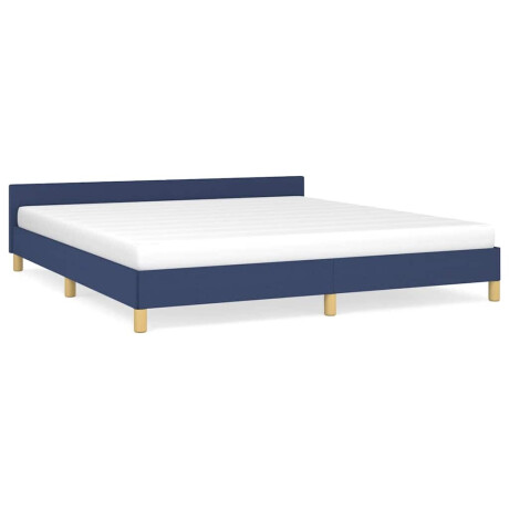 vidaXL Bedframe met hoofdeinde zonder matras 180x200 cm stof blauw afbeelding2 - 1