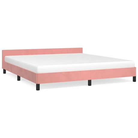 vidaXL Bedframe met hoofdeinde zonder matras 160x200 cm fluweel roze afbeelding2 - 1