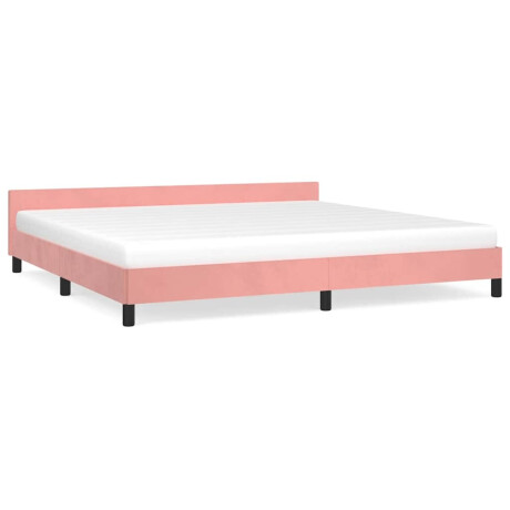 vidaXL Bedframe met hoofdeinde zonder matras 200x200 cm fluweel roze afbeelding2 - 1