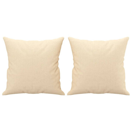 vidaXL Sierkussens 2 st 40x40 cm stof crèmekleurig afbeelding2 - 1
