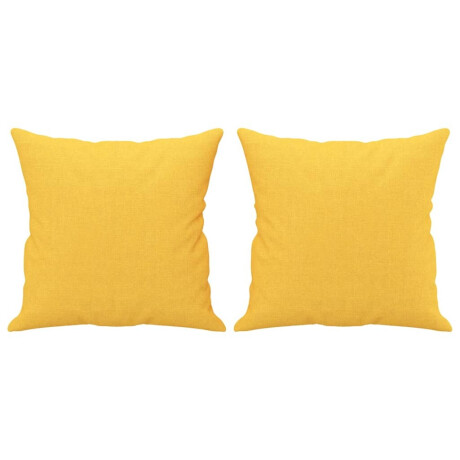 vidaXL Sierkussens 2 st 40x40 cm stof lichtgeel afbeelding2 - 1