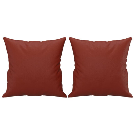 vidaXL Sierkussens 2 st 40x40 cm kunstleer wijnrood afbeelding2 - 1
