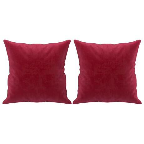 vidaXL Sierkussens 2 st 40x40 cm fluweel wijnrood afbeelding2 - 1