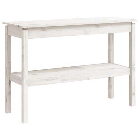 vidaXL Wandtafel 110x40x75 cm massief grenenhout wit afbeelding2 - 1