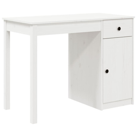vidaXL Bureau 100x50x75 cm massief grenenhout wit afbeelding2 - 1