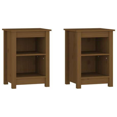 vidaXL Nachtkastjes 2 st 40x35x55 cm massief grenenhout honingbruin afbeelding2 - 1