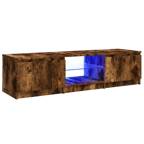 vidaXL Tv-meubel LED-verlichting 140x40x36 cm gerookt eikenkleurig afbeelding2 - 1
