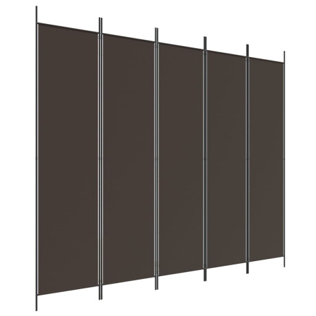 vidaXL Kamerscherm met 5 panelen 250x200 cm stof bruin afbeelding2 - 1