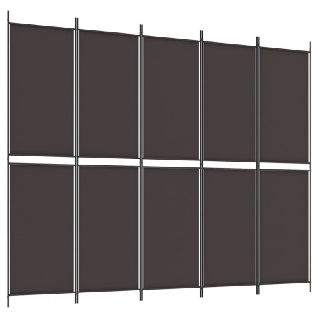 vidaXL Kamerscherm met 5 panelen 250x200 cm stof bruin afbeelding2 - 1