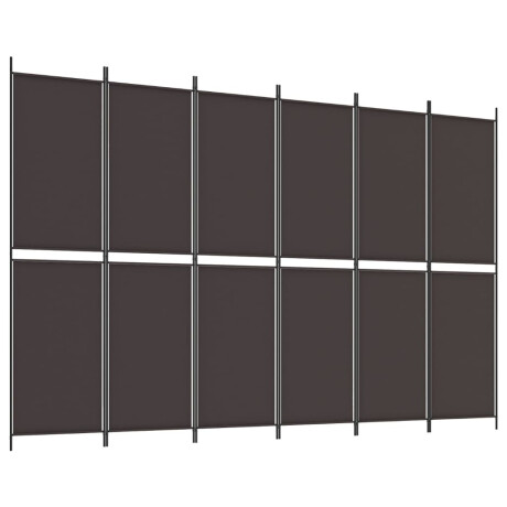 vidaXL Kamerscherm met 6 panelen 300x200 cm stof bruin afbeelding2 - 1