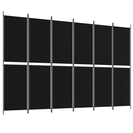 vidaXL Kamerscherm met 6 panelen 300x200 cm stof zwart afbeelding2 - 1