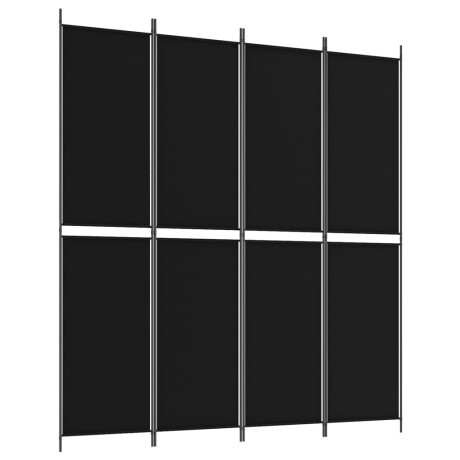 vidaXL Kamerscherm met 4 panelen 200x220 cm stof zwart afbeelding2 - 1