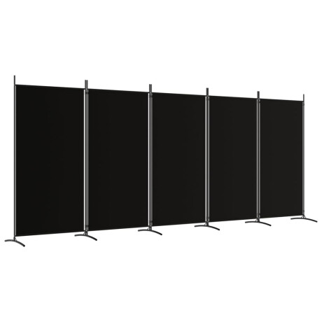 vidaXL Kamerscherm met 5 panelen 433x180 cm stof zwart afbeelding2 - 1