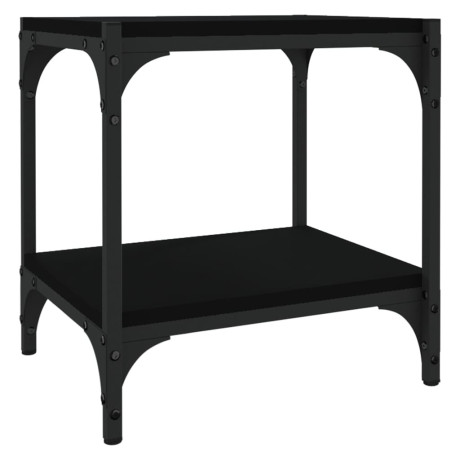 vidaXL Tv-meubel 40x33x41 cm bewerkt hout en staal zwart afbeelding2 - 1
