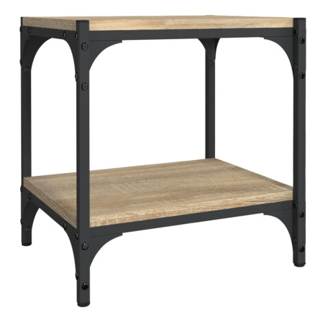 vidaXL Tv-meubel 40x33x41 cm bewerkt hout en staal sonoma eikenkleurig afbeelding2 - 1