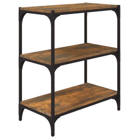vidaXL Boekenkast 60x33x70,5 cm bewerkt hout en staal gerookt eiken afbeelding2 - 1