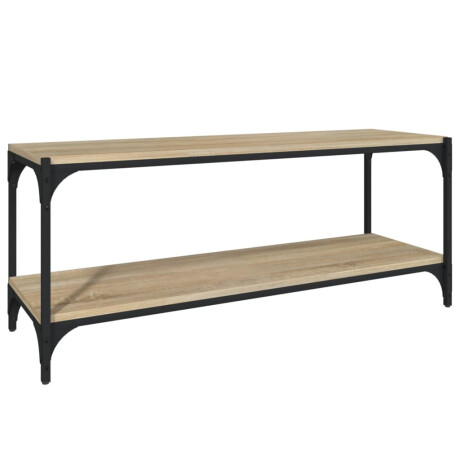 vidaXL Tv-meubel 100x33x41 cm bewerkt hout en staal sonoma eikenkleur afbeelding2 - 1