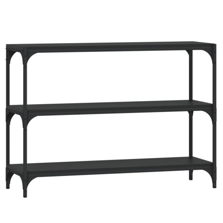 vidaXL Boekenkast 100x33x70,5 cm bewerkt hout en staal zwart afbeelding2 - 1