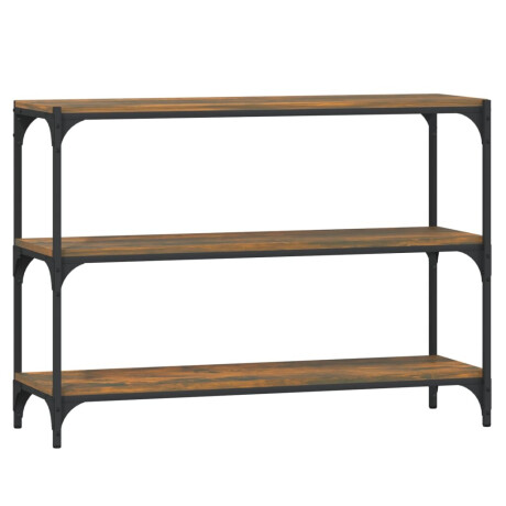 vidaXL Boekenkast 100x33x70,5 cm bewerkt hout en staal gerookt eiken afbeelding2 - 1